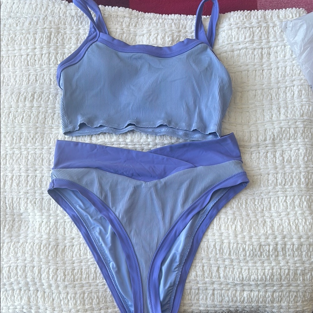 Aerie Blue Ribbed Bikini Set